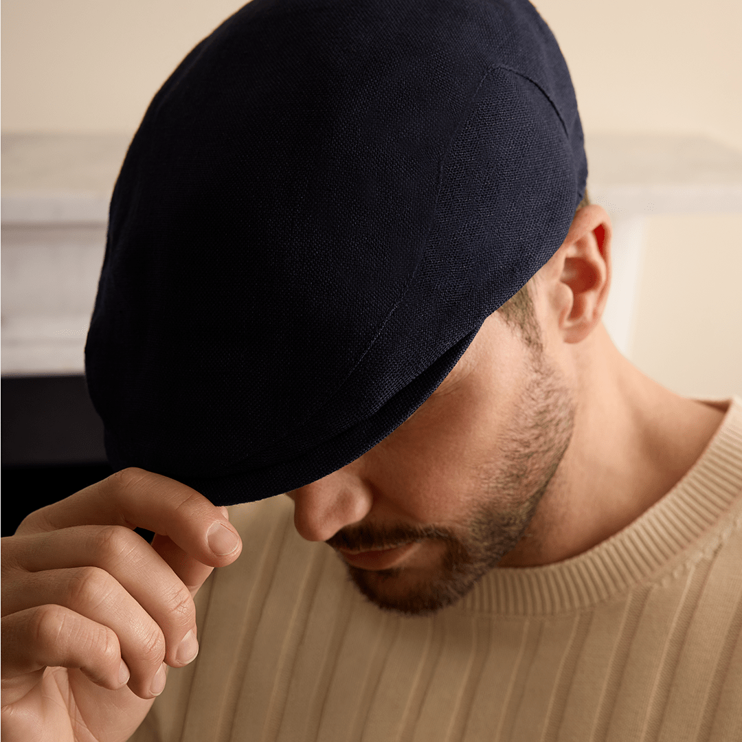 Linen knit cap on sale