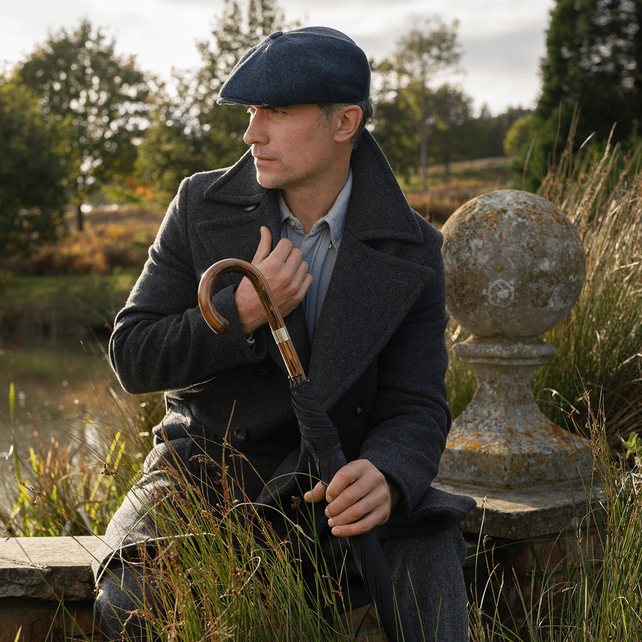 Oak Umbrella for Men - Brown - Swaine Group Ltd