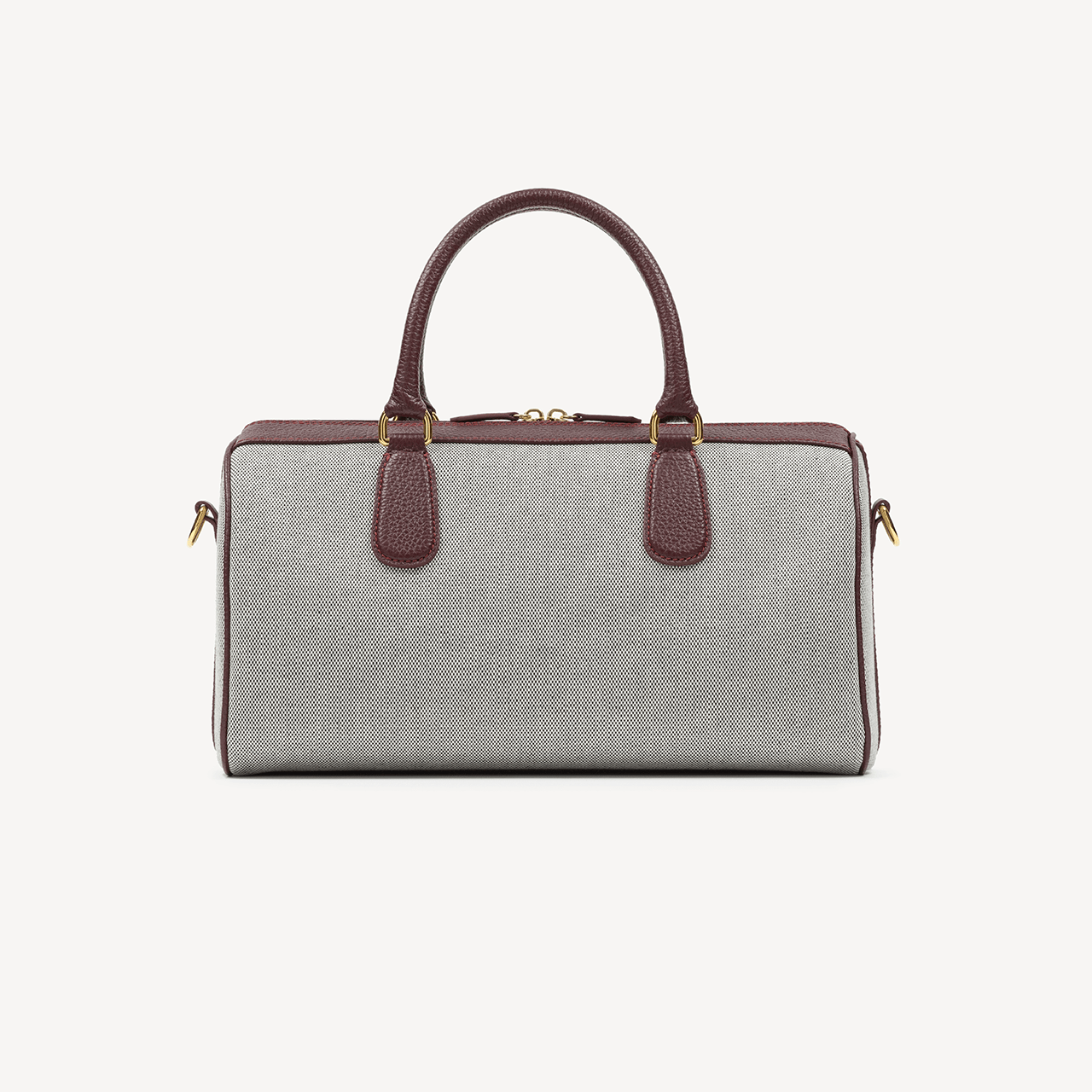 Bolster Bag - Bordeaux Pebble & Black Canvas - Swaine