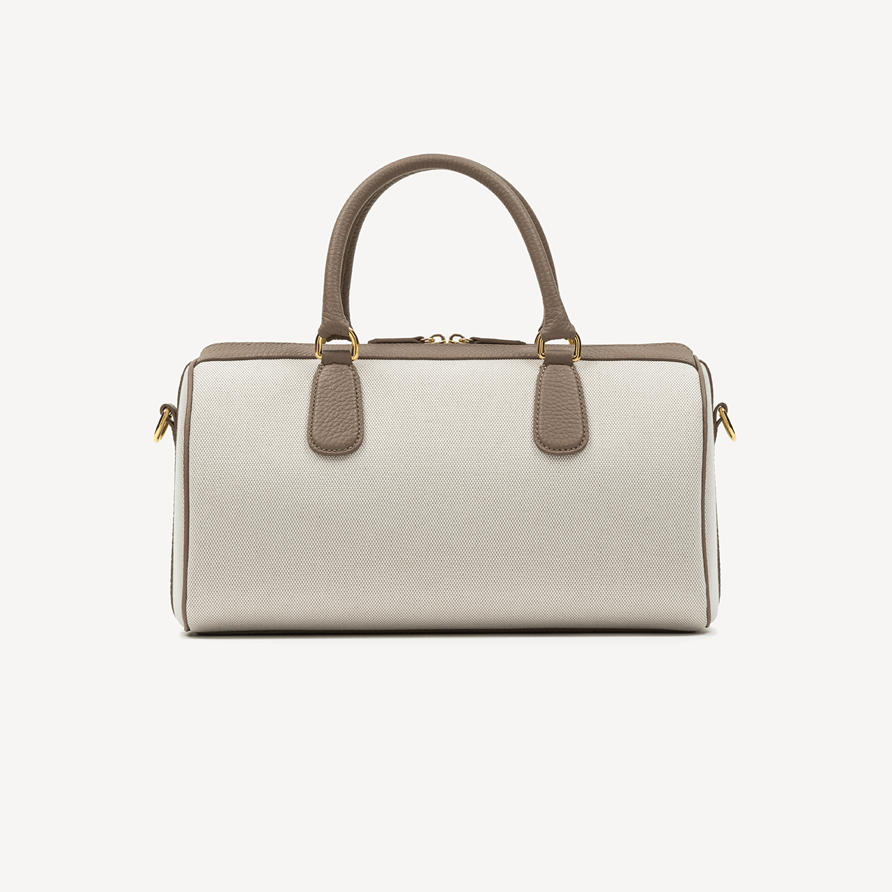 Bolster Bag - Taupe Pebble & Beige Canvas - Swaine