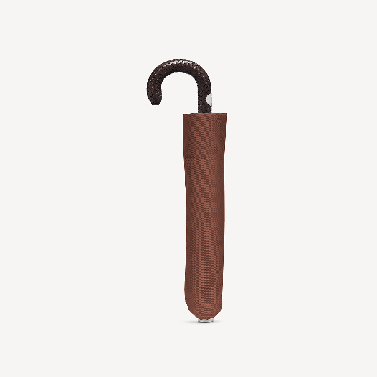 Collapsible Umbrella with Braided Leather Handle - Hazelnut - Swaine
