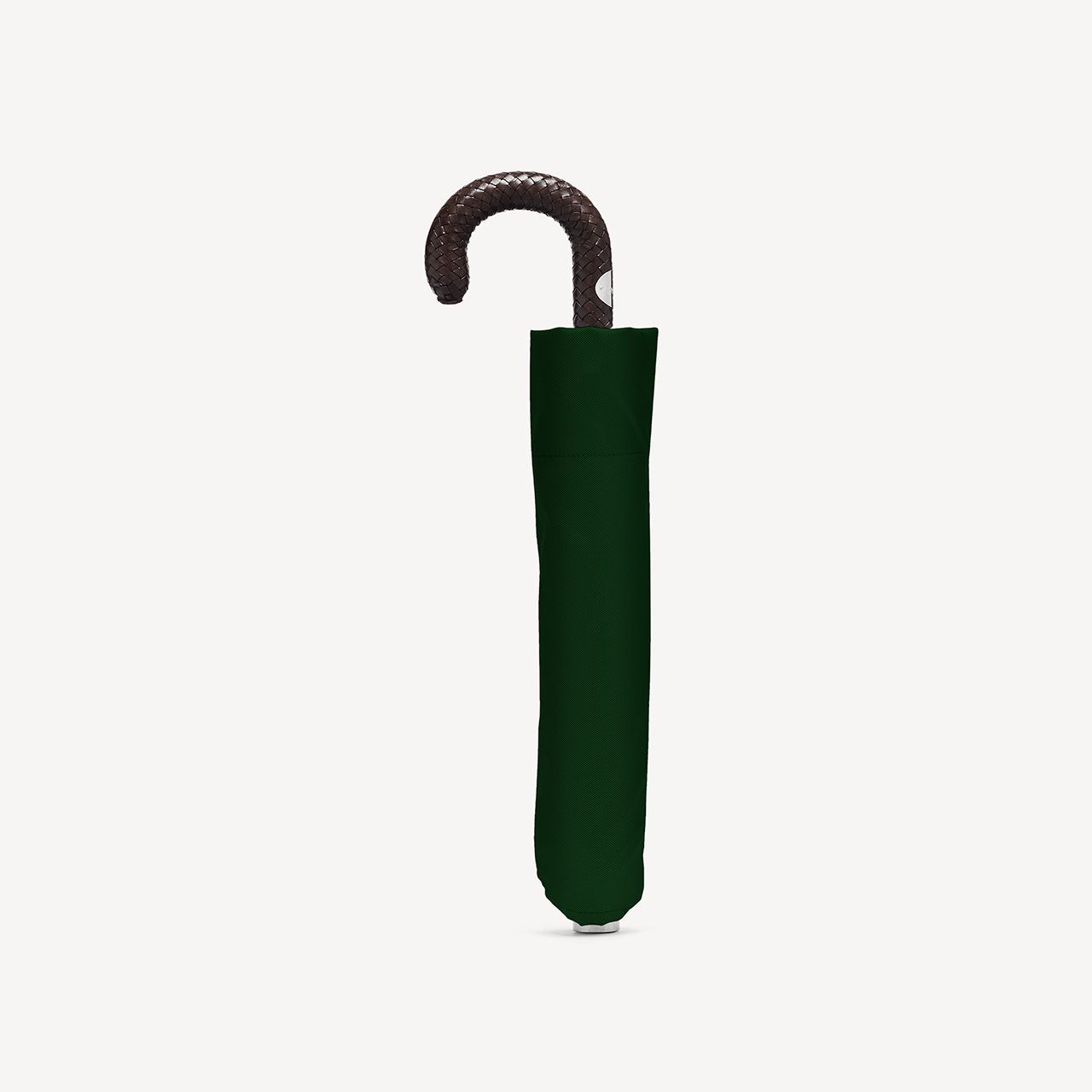 Collapsible Umbrella with Braided Leather Handle - Hunter - Swaine