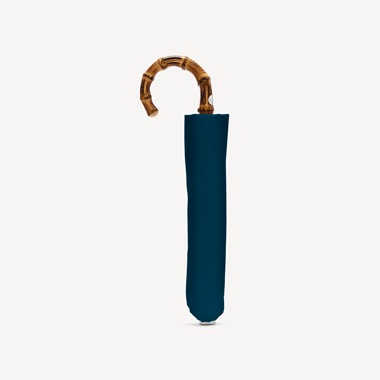 Collapsible Umbrella with Whangee Handle - Petrol Blue - Swaine