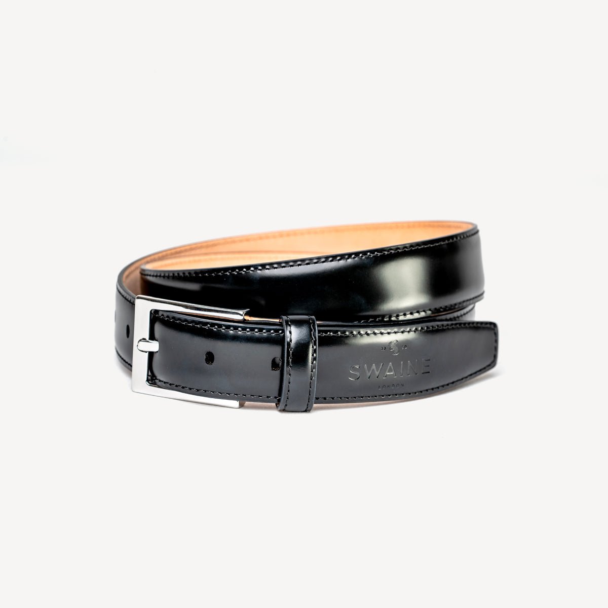 Men's Leather Belt - Black - Swaine