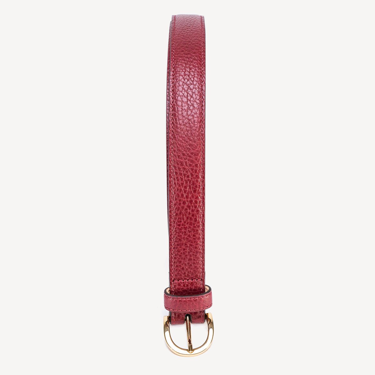 Women's Belt with Round Buckle - Burgundy - Swaine