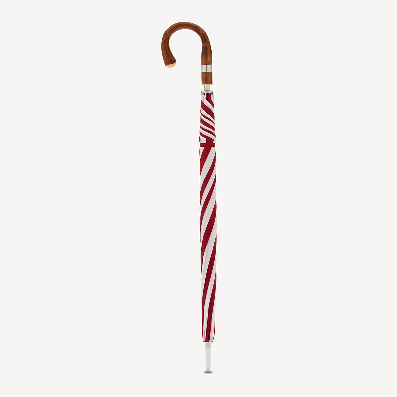 高尔夫伞弯柄 - 酒红色和白色 - Swaine
