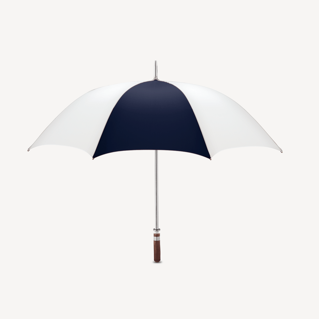 Straight Handle Golf Umbrella - Dark Navy & White