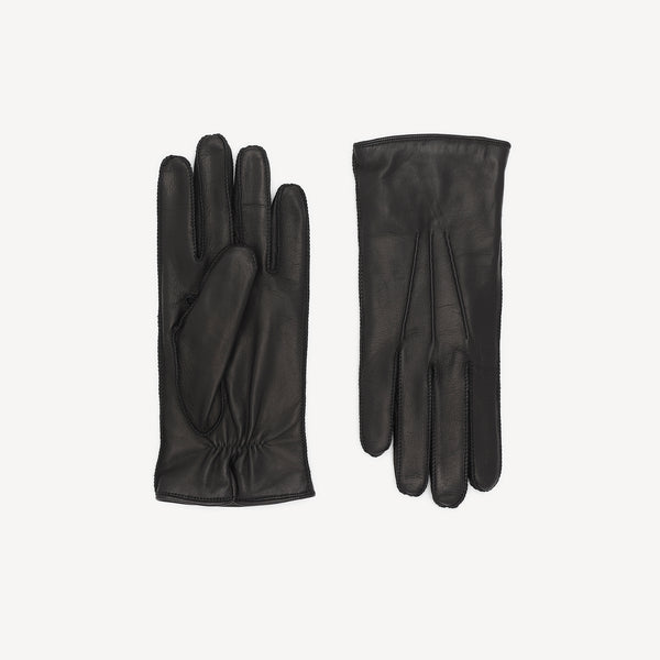 Men's Cashmere Lined Gloves - Black