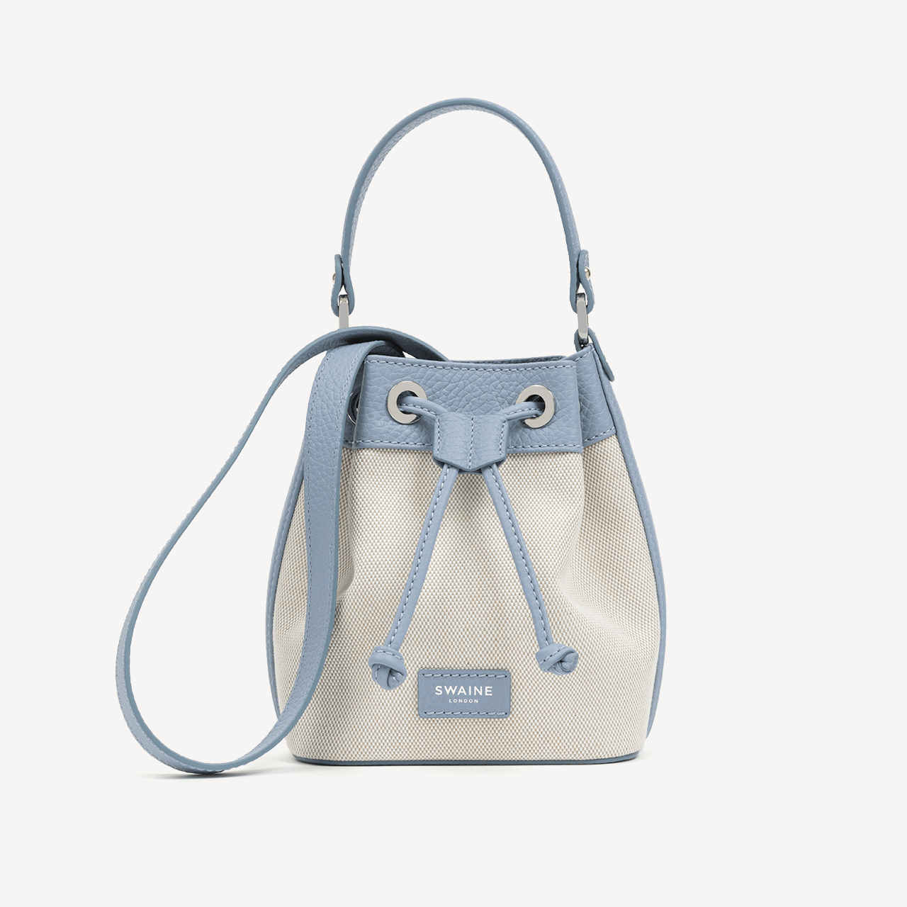 Pouch Bag - Blue Pebble & Beige Canvas - Swaine