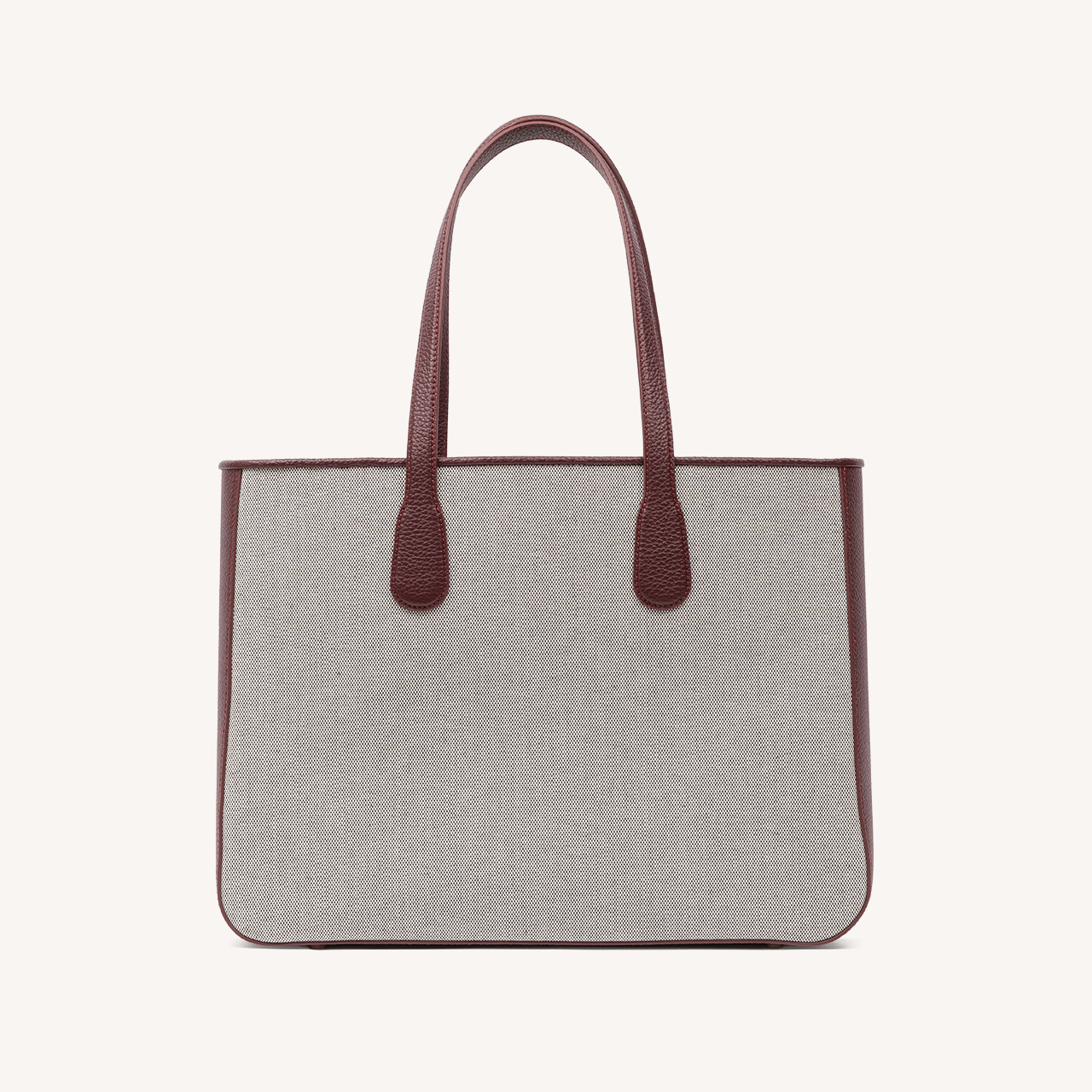 Shopper - Bordeaux Pebble & Black Canvas - Swaine