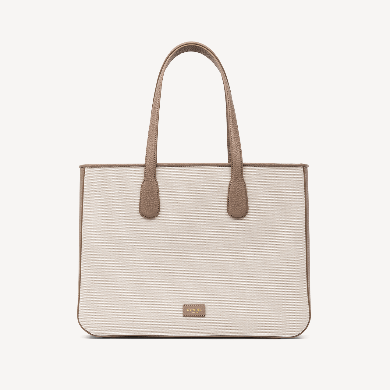 Shopper - Taupe Pebble & Beige Canvas - Swaine
