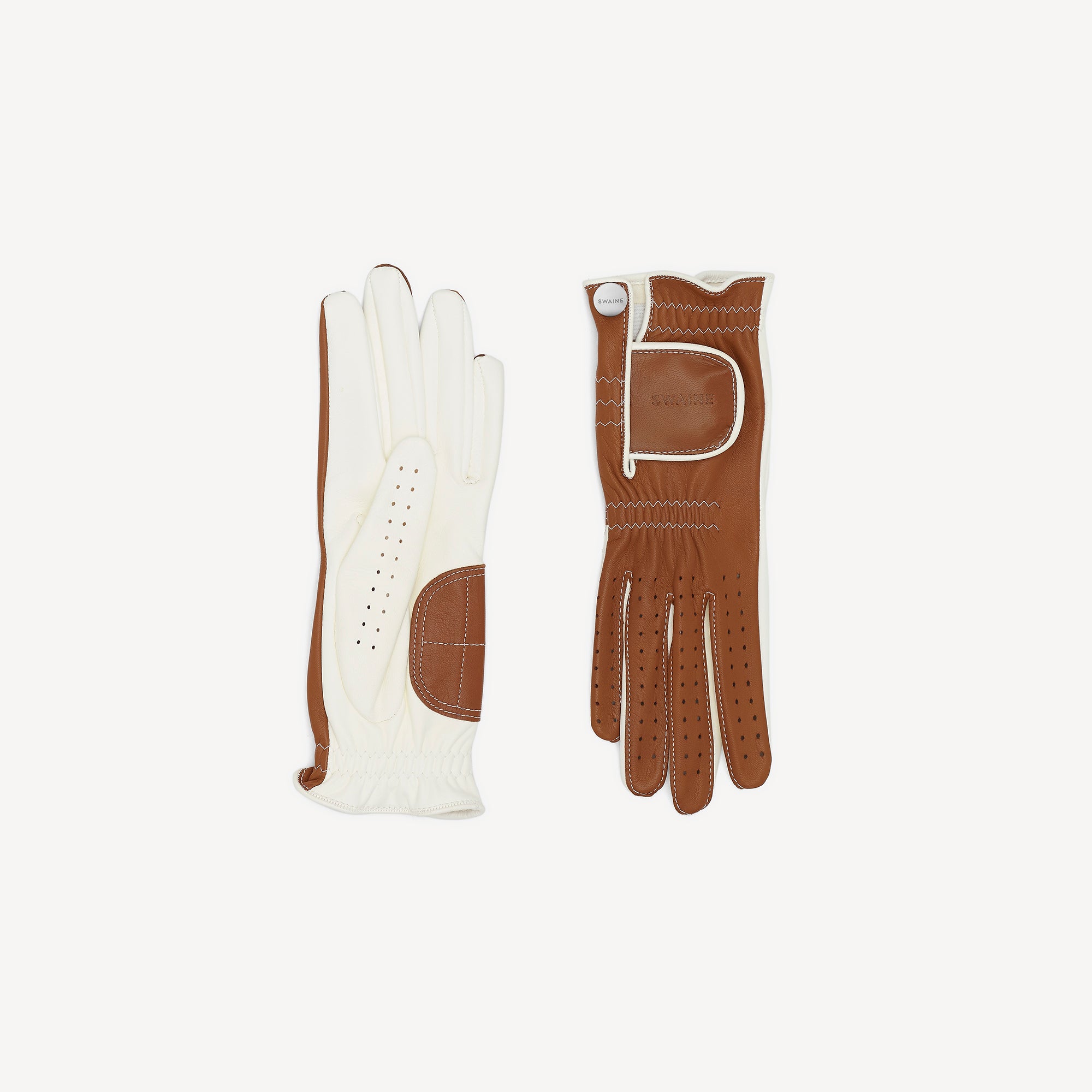 Women's Golf Gloves - Tobacco & White