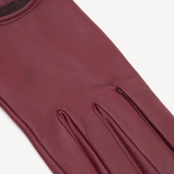 Women's Leather Gloves - Burgundy
