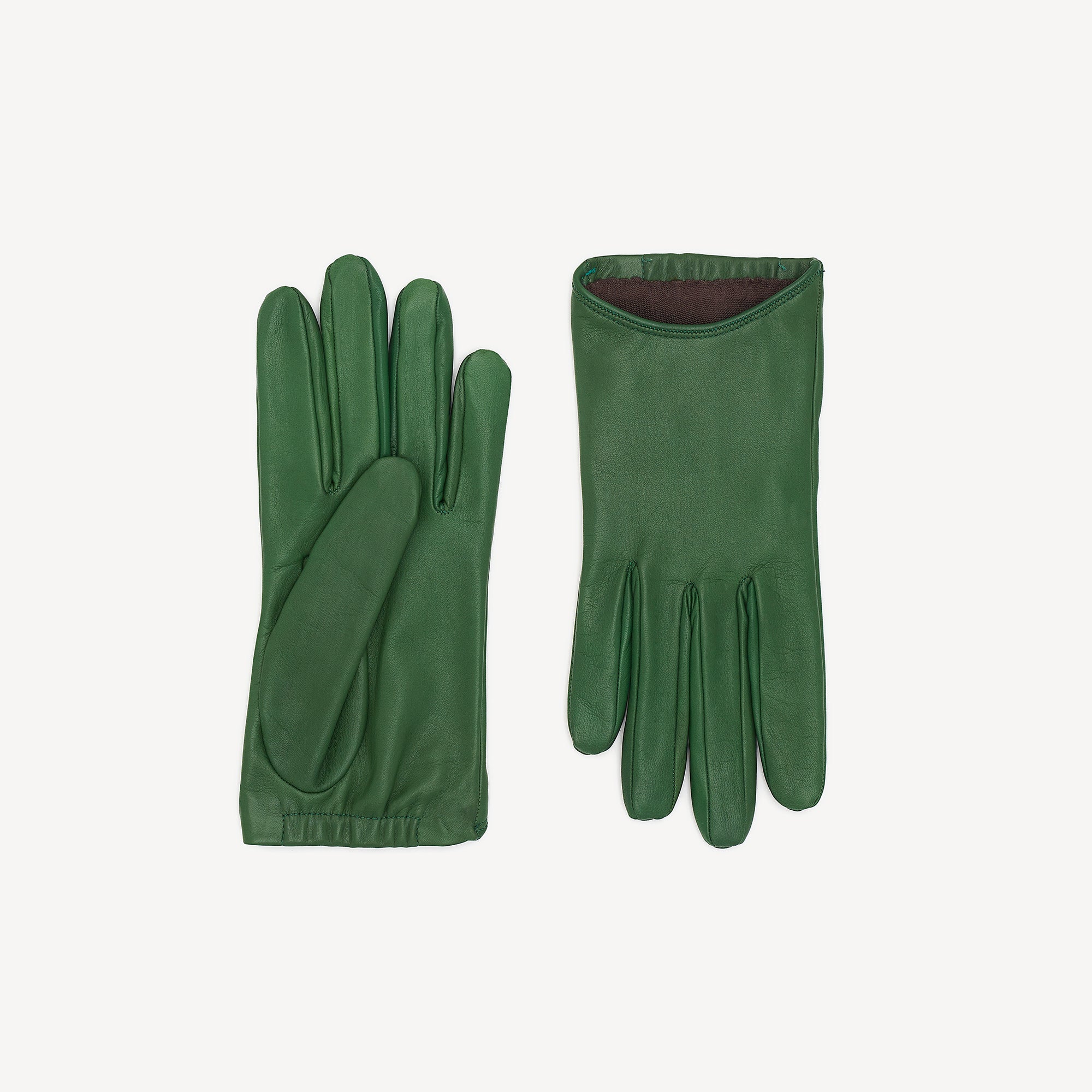 Women's Leather Gloves - Dark Green