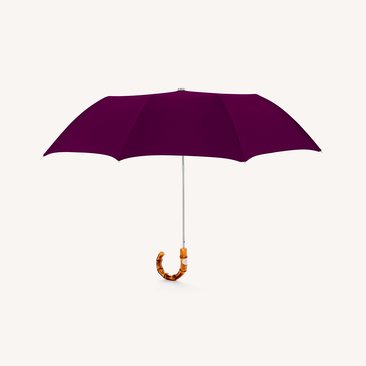 Collapsible Umbrella with Whangee Handle - Wine - Swaine