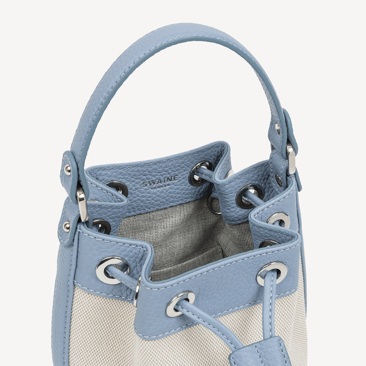 Pouch Bag - Blue Pebble & Beige Canvas - Swaine