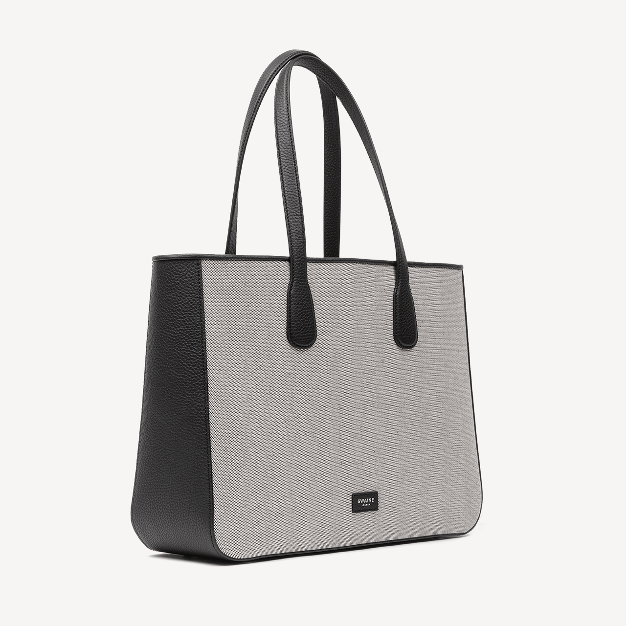 Shopper - Black Pebble & Black Canvas - Swaine