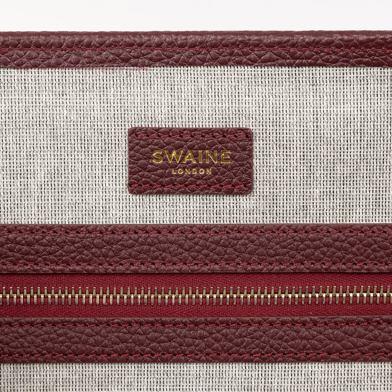Shopper - Bordeaux Pebble & Black Canvas - Swaine