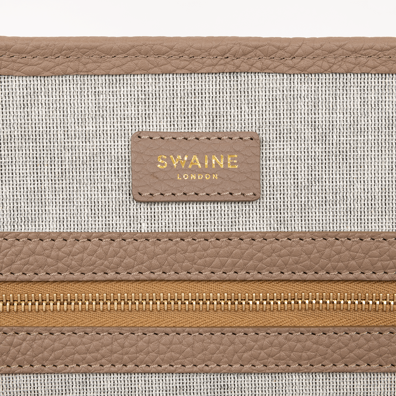 Shopper - Taupe Pebble & Beige Canvas - Swaine