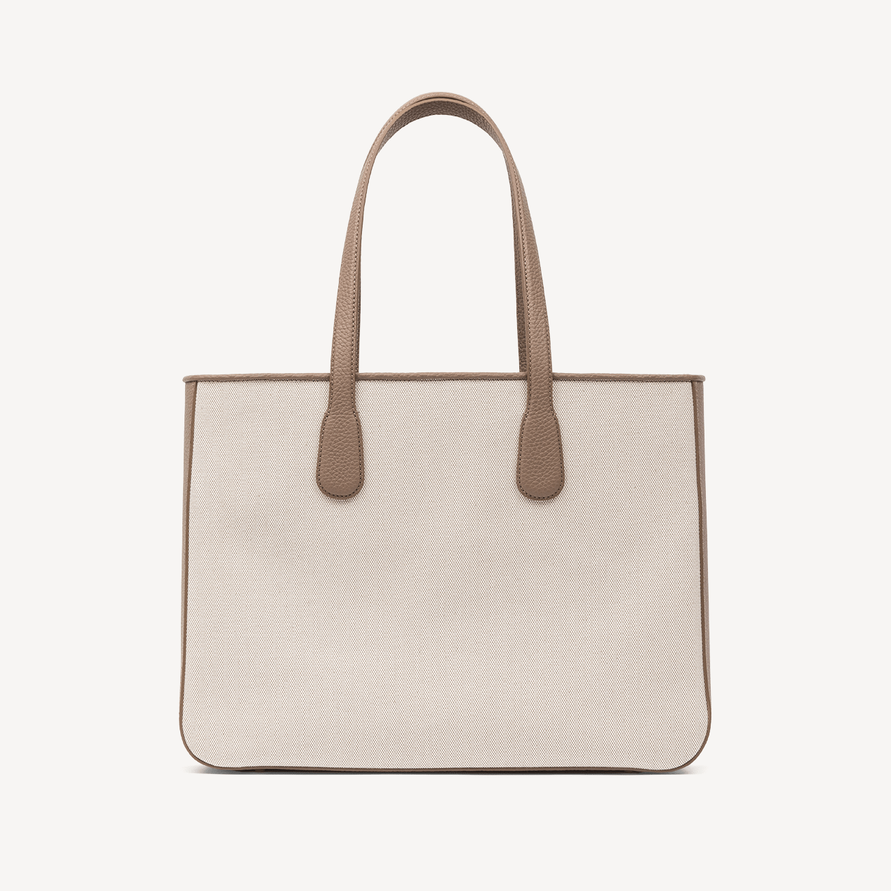 Shopper - Taupe Pebble & Beige Canvas - Swaine